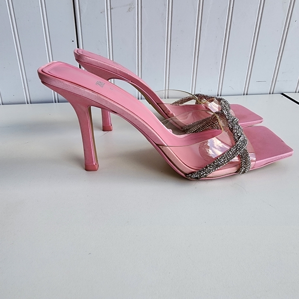 Zara Pink High Heel Slippers Women Heeled Sandals Woman Heels Sz 42 US Size 11 - Picture 5 of 10